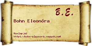 Bohn Eleonóra névjegykártya